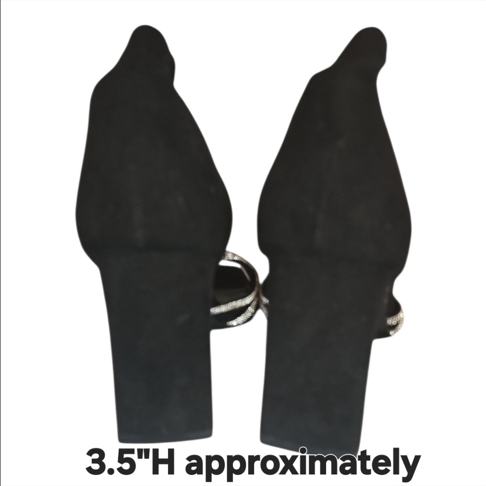 XOXO Elegant Flavian Black Heels with Rhinestones-Size 8 NWOT - Picture 6 of 6